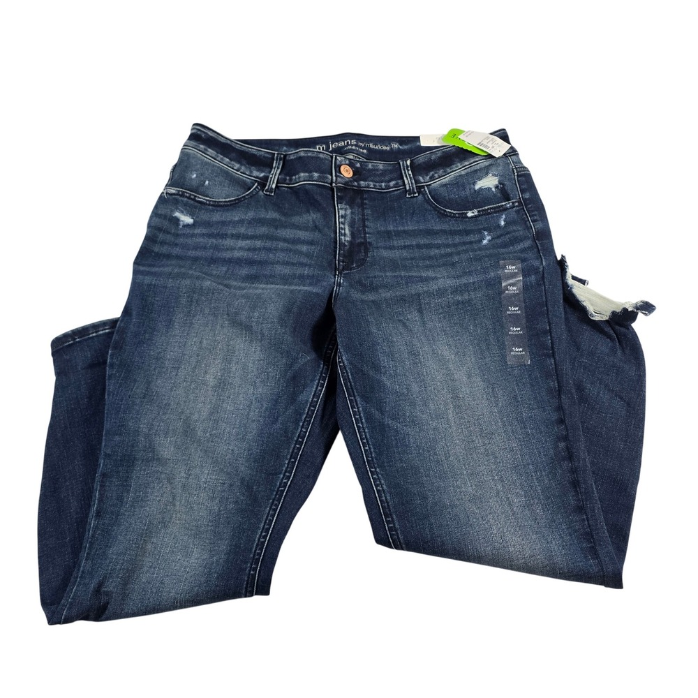 Maurices M‎ Jeans Cool Comfort Jegging Dark Wash Distressed 16W Regular 204889Y